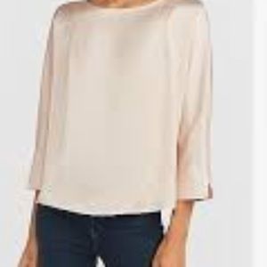 Express Satin pleated Dolan sleeve blouse